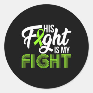 Sticker Rond Leucémie Conscience Son combat est mon soutien de 