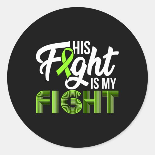 Sticker Rond Leucémie Conscience Son combat est mon soutien de (Devant)