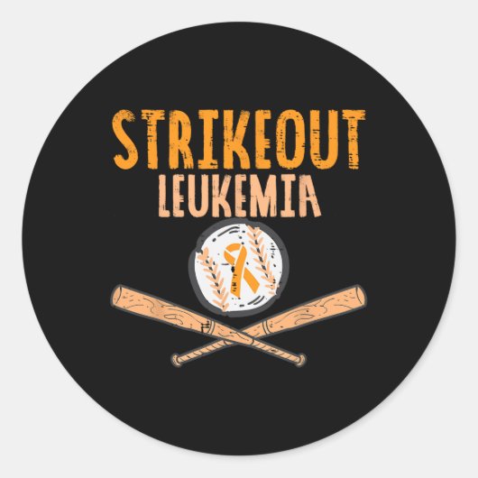 Sticker Rond Leucémie de Strikekee Cancer du Ruban Orange (Devant)