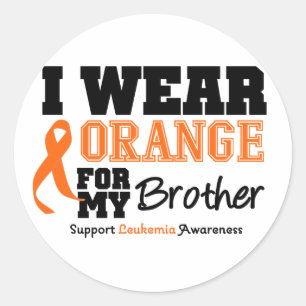 Sticker Rond Leucémie Je Porte Orange Pour Mon Frère