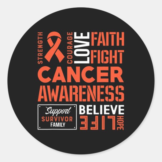 Sticker Rond Leucémie Lutter contre le cancer Ruban 5 (Devant)