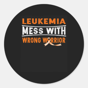 Sticker Rond Leucémie Mess Avec Le Mauvais Guerrier