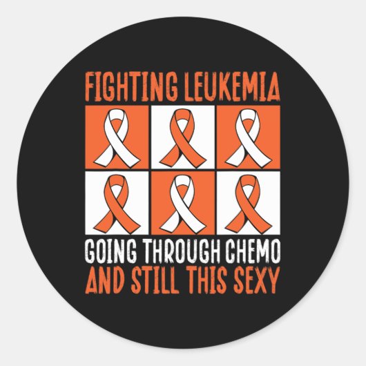 Sticker Rond Leucémie Passant Par Chemo Et Encore Ce Y (Devant)