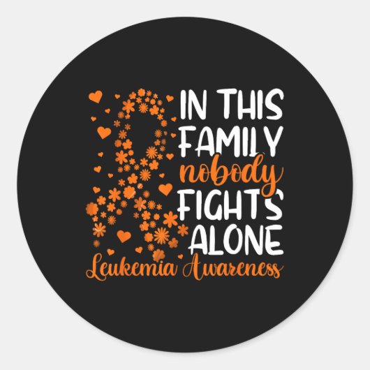 Sticker Rond Leucémie Soutien familial Leucémie Sensibilisation (Devant)