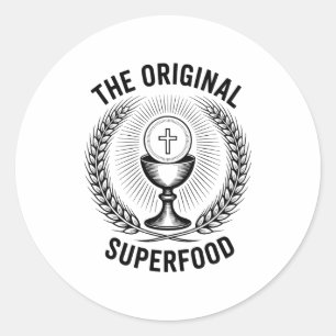 Sticker Rond L'eucharistie superaliment originale catholique M