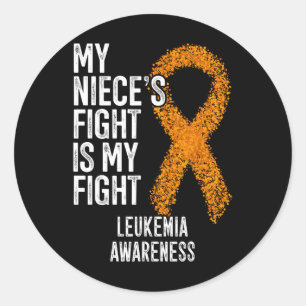 Sticker Rond Leukaemia My Niece's Fight Is My Fight Leukemia Aw