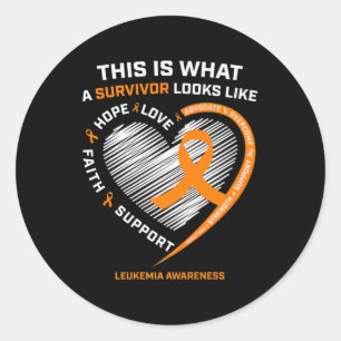 Sticker Rond Leukemia Awareness  Survivor Gifts Men Women Kids 