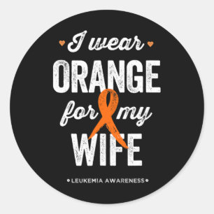 Sticker Rond Leukemia Sensibilisation Je porte du ruban orange