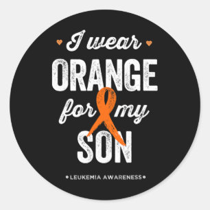 Sticker Rond Leukemia Sensibilisation Je porte du ruban orange