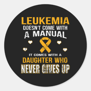 Sticker Rond LEUKEMIA vient avec une fille qui n'abandonne jama