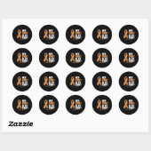 Sticker Rond Leukémie Sensibilisation Son combat est mon combat (Feuille)