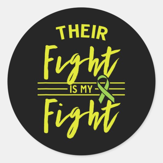 Sticker Rond Leur combat est mon combat Conscience des maladies (Devant)