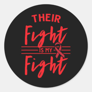 Sticker Rond Leur combat est Mon combat Conscience du cancer du