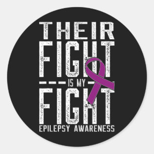 Sticker Rond Leur combat est mon combat Epilepsie de combat