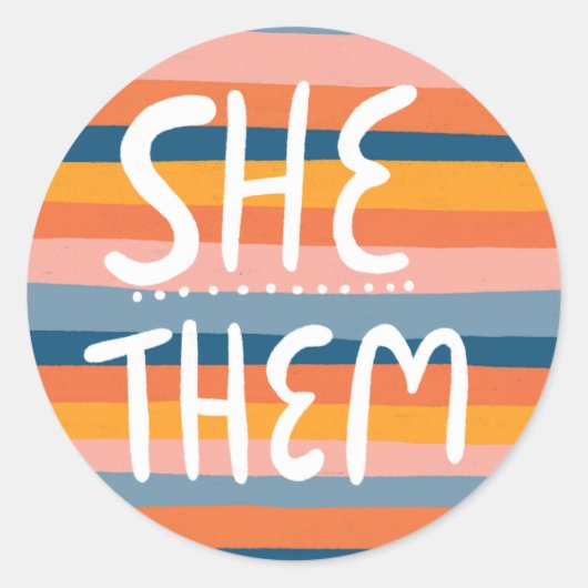 Sticker Rond LEUR/ELLE Pronounounounounounes Stripes Manufactur (Devant)