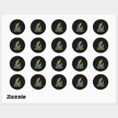 Sticker Rond Leurre graphique de gros bars sautant pour pêcheur (Feuille)