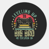 Sticker Rond Leveling Up To Big Brother 2026 Funny New Gamer Bo (Devant)