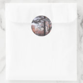 Sticker Rond Lever de neige Hiver Pine de neige Photo (Sac)