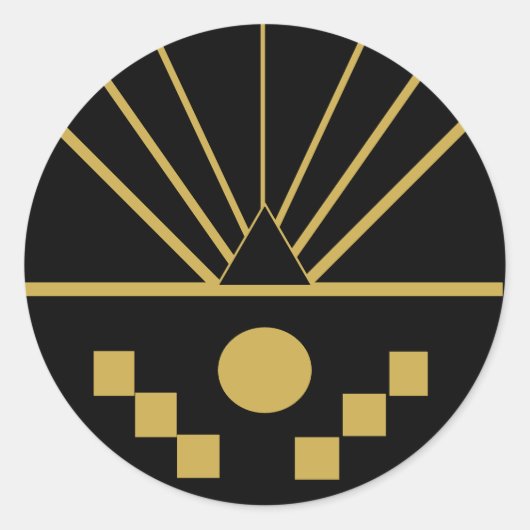 Sticker Rond Lever De Soleil Art Déco En Relief (Devant)