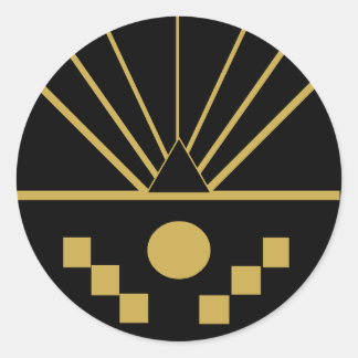 Sticker Rond Lever De Soleil Art Déco En Relief