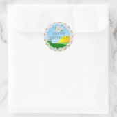 Sticker Rond Lever de soleil avec bordure de marguerite ~ Stick (Sac)