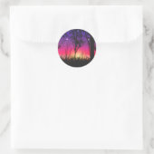 Sticker Rond Lever de soleil bleu violet rose (Sac)