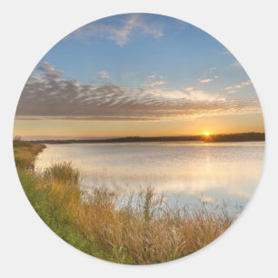 Sticker Rond Lever de soleil sur les zones humides à Arrowwood