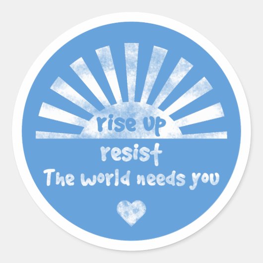 Sticker Rond Levez-vous et résistez à la feuille d'autocollants (Devant)