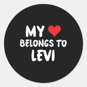 Sticker Rond Lévi - Mon cœur appartient à Lévi - Amour