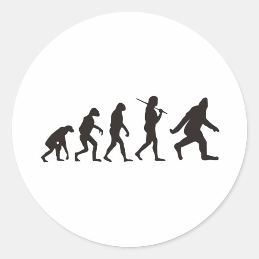 Sticker Rond L'Évolution De Bigfoot (Devant)