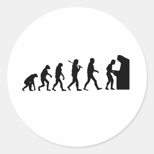 Sticker Rond L'évolution de l'homme (Devant)