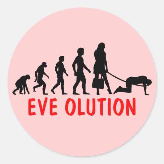 Sticker Rond L'évolution des femmes (Devant)
