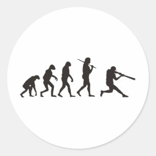 Sticker Rond L'Évolution Du Batteur De Baseball