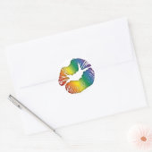 Sticker Rond Lèvres arc-en-ciel 3 (Enveloppe)