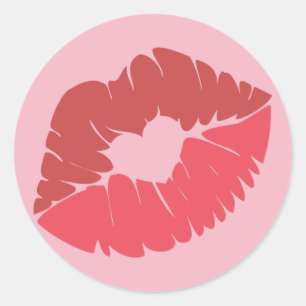 Sticker Rond Lèvres baisantes Emoji