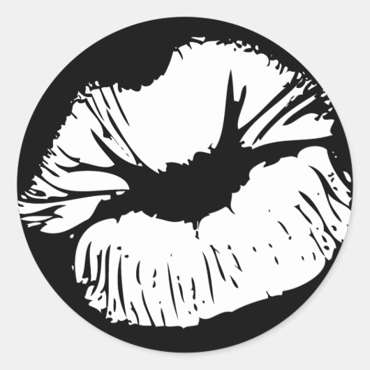 Sticker Rond Lèvres blanches (Devant)