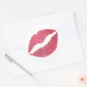 Sticker Rond Lèvres de Parties scintillant Crimson Imprimer (Enveloppe)