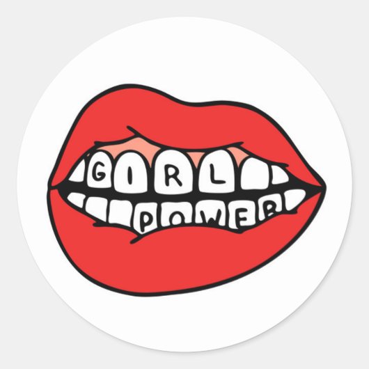 Sticker Rond Lèvres électriques pour filles (Devant)