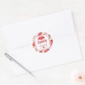 Sticker Rond Lèvres Mme Hipster Retro Sweet 16 (Enveloppe)