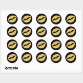 Sticker Rond Lèvres Pailletées Noir et Or (Feuille)