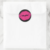 Sticker Rond lèvres pailletées roses (Sac)