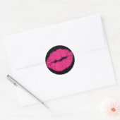 Sticker Rond lèvres pailletées roses (Enveloppe)