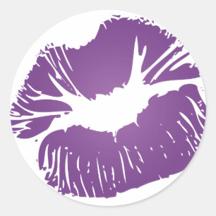 Sticker Rond Lèvres pourpres