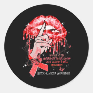 Sticker Rond Lèvres qui dégoulinent Papillons Femmes Cancer du