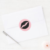 Sticker Rond Lèvres roses et noires (Enveloppe)