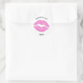 Sticker Rond Lèvres roses Lipstick Lip Stain maquillage beauté (Sac)