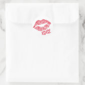 Sticker Rond Lèvres roses XOXO | Artiste de maquillage (Sac)