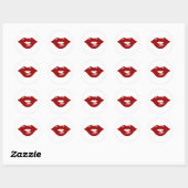 Sticker Rond Lèvres rouges (Feuille)