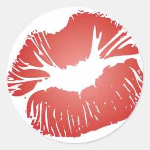 Sticker Rond Lèvres rouges