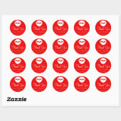 Sticker Rond Lèvres rouges et blanches Merci (Feuille)